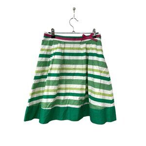 Mini Boden Green & White Stripe Cotton Skirt Girls Size 13-14